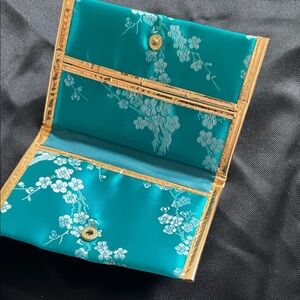 Elegant Floral Teal Wallet